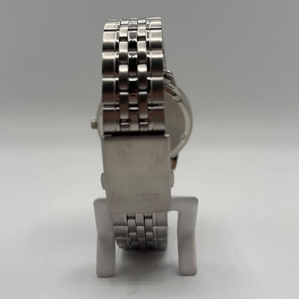 Seiko SUR093 Prime Stainless Steel Black Dial Mens Quartz Watch DEAD BATTERY